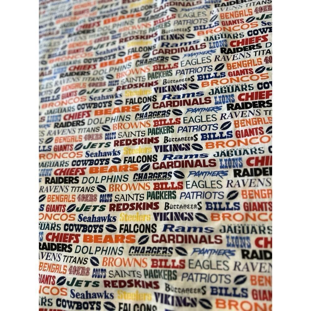 NFL Team Names Licensed Cotton Sew Quilt Craft Fabric 94” x 22” SEE DESCRIPTION!